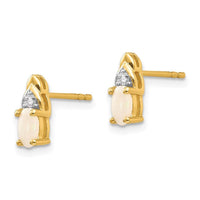 14K Diamond & Opal Earrings ,