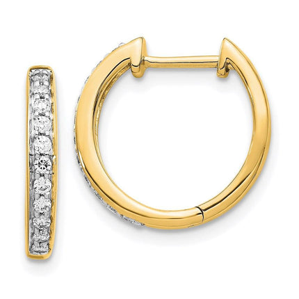 14k Diamond Complete Hinged Hoop Earrings ,