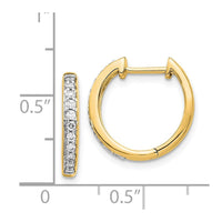 14k Diamond Complete Hinged Hoop Earrings ,