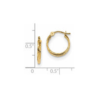 14k Diamond Cut Polished Double Hoops ,