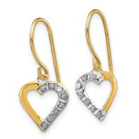 14k Diamond Fascination Heart Earrings ,