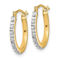 14k Diamond Fascination Small Hinged Leverback Hoop Earrings ,