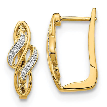 14k Diamond Hinged Hoop Earring ,