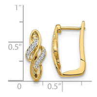 14k Diamond Hinged Hoop Earring ,