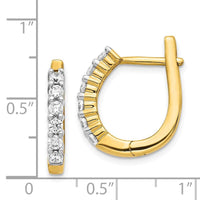 14k Diamond Hinged Hoop Earrings ,