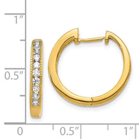 14k Diamond Hoop Earrings ,