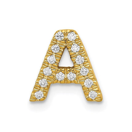 14k Diamond Initial A Charm ,