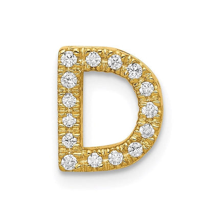 14k Diamond Initial D Charm ,