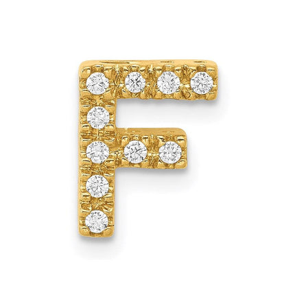 14k Diamond Initial F Charm ,