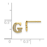 14k Diamond Initial G Earrings ,