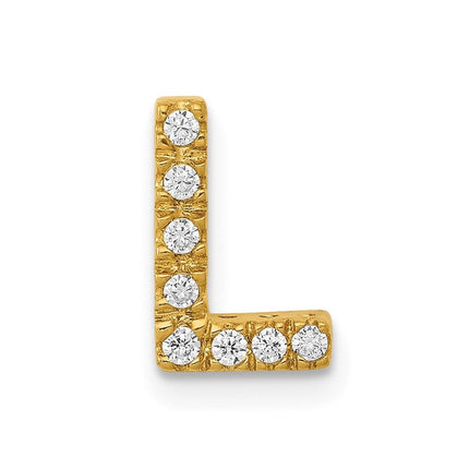 14k Diamond Initial L Charm ,