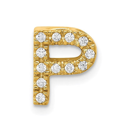 14k Diamond Initial P Charm ,