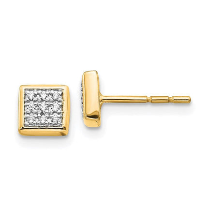 14K Diamond Post Earrings ,
