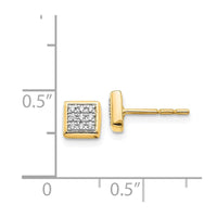 14K Diamond Post Earrings ,