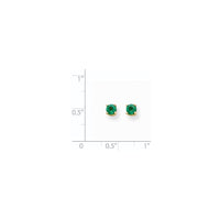 14k Emerald Post Earrings ,