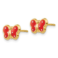 14k Enameled Butterfly Earrings ,