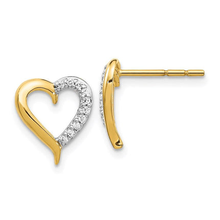 14k Gold Diamond Post Earrings ,