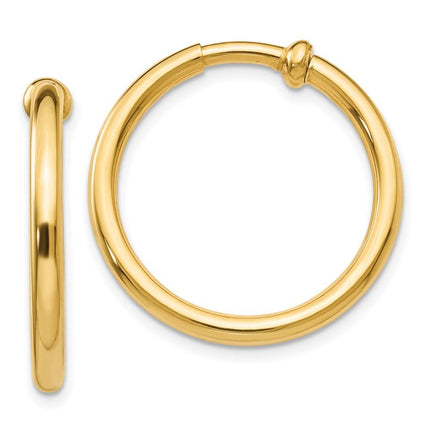 14k Non-Pierced Hoops Earrings ,
