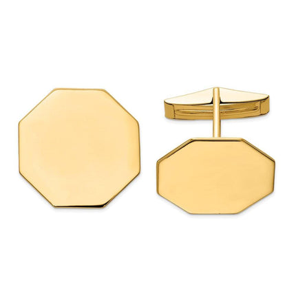 14K Octagon Cuff Links ,