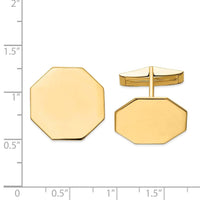 14K Octagon Cuff Links ,