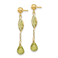 14K Peridot Post Earrings ,