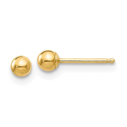 14k Polished 3mm Ball Post Earrings ,