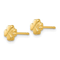 14k Polished 4-Leaf Clover Post Ear ,