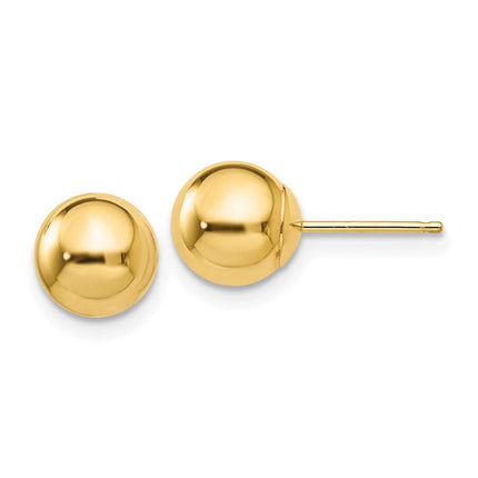 14k Polished 7mm Ball Post Earrings ,