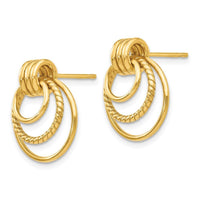 14k Polished & Twisted Fancy Post Earrings ,