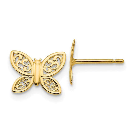 14k Polished Butterfly Post Earrings ,