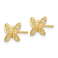 14k Polished Butterfly Post Earrings ,