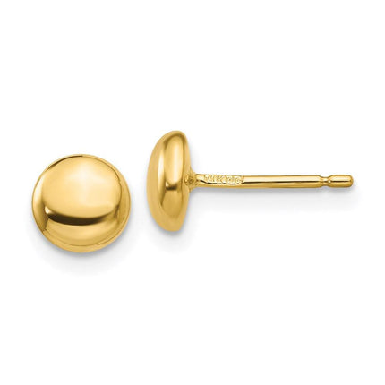14k Polished Button Post Ear ,