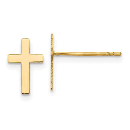 14k Polished Cross Earrings ,