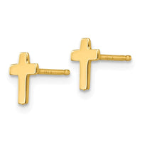 14k Polished Cross Post Earrings ,