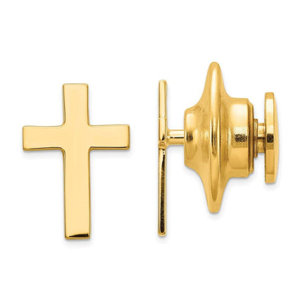 14k Polished Cross Tie Tac ,