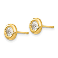 14k Polished CZ Fancy Post Earrings ,