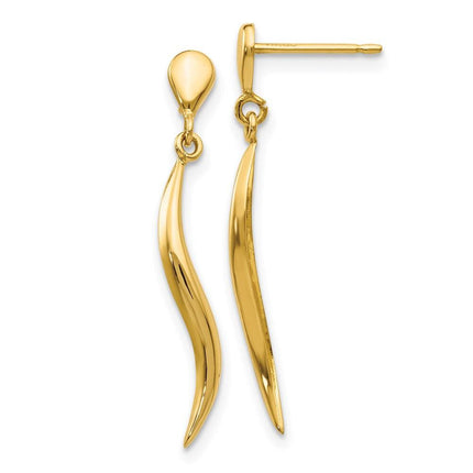 14k Polished Fancy Dangle Post Earrings ,