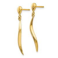 14k Polished Fancy Dangle Post Earrings ,
