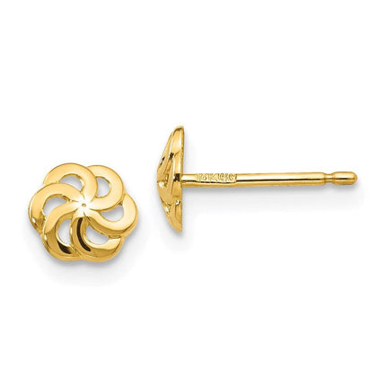 14k Polished Flower Post Earrings ,