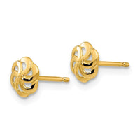 14k Polished Flower Post Earrings ,