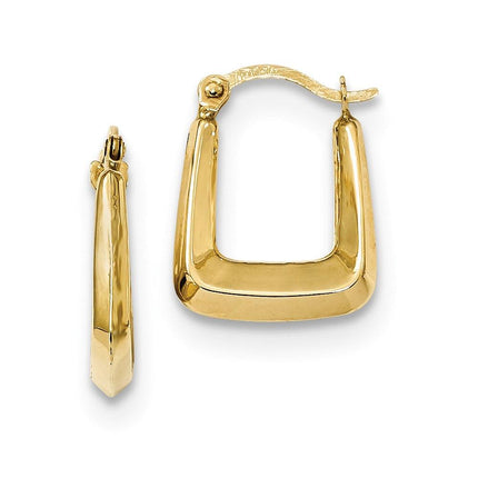 14k Polished Hollow Fancy Hoops ,