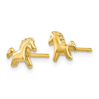 14k Polished Horse Post Earrings ,