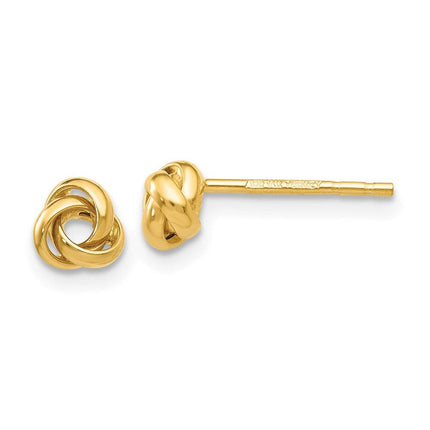 14k Polished Knot Post Earrings ,