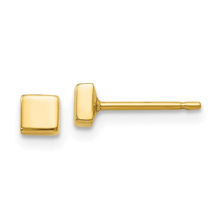 14k Polished Square Post Ear ,