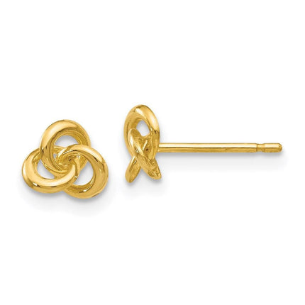 14k Polished Trinity Knot Post Earrings ,