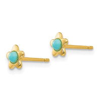 14k Polished Turquoise Star Post Earrings ,