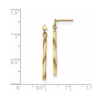 14k Polished Twist Bar Dangle Earrings ,