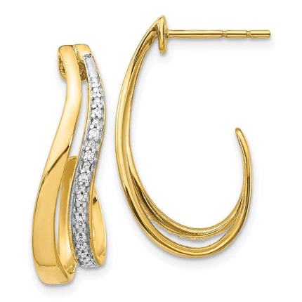 14k Rhodium Diamond Earrings ,