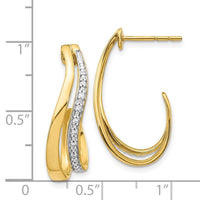 14k Rhodium Diamond Earrings ,