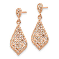 14K Rose Gold Dangle Earrings ,